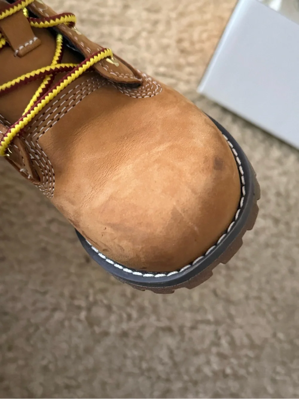 Timberland Kids Wheat/Tan Lace-Up Ankle Boots with Yellow Accents